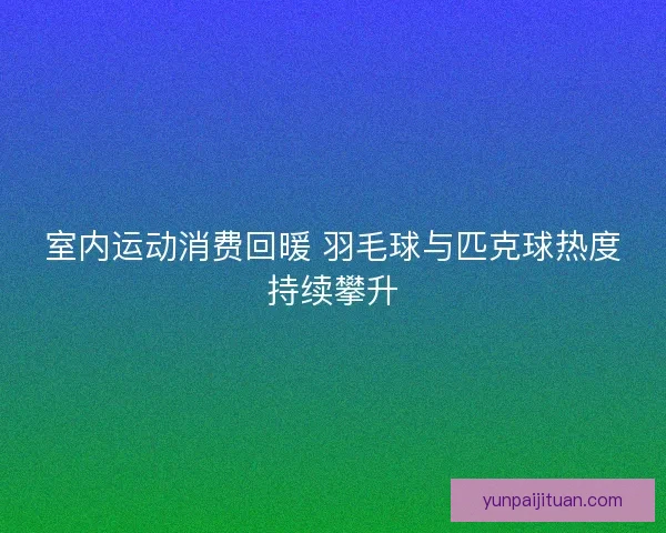 室内运动消费回暖 羽毛球与匹克球热度持续攀升 室内运动消费回暖 羽毛球与匹克球热度持续攀升